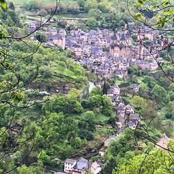 Looking back on Conques from near Chapel-St-Foy