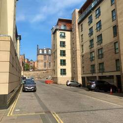 Alley view: last top left window is our unit