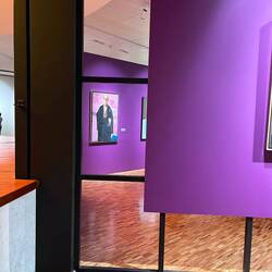 Clever peep hole to view another painting