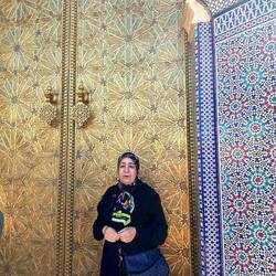 Our guide in Fez, Hakima, in front of the Royal Palace