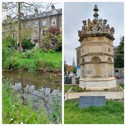 Brookside / The conduit head at Lensfield Road; the old market Fountain was moved here as a monument