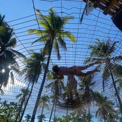 Spinnennetz in den Wolken