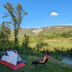 Camp at the golden cliffs
