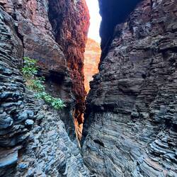 Hier stürzt das Wasser in den Red Gorge