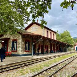 Ankunft beim Bahnhof von Kalavryta