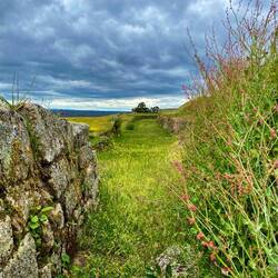 Defensive fortifications as seen through the cannon turret