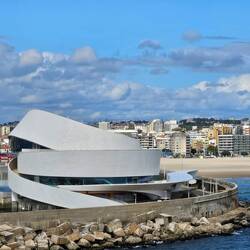 Interesting terminal building reminiscing of museum in Basque area.