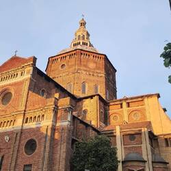 The cathedral catching the setting sun
