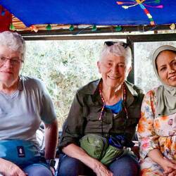 Connie and I are with the woman who leads the women's cooperative