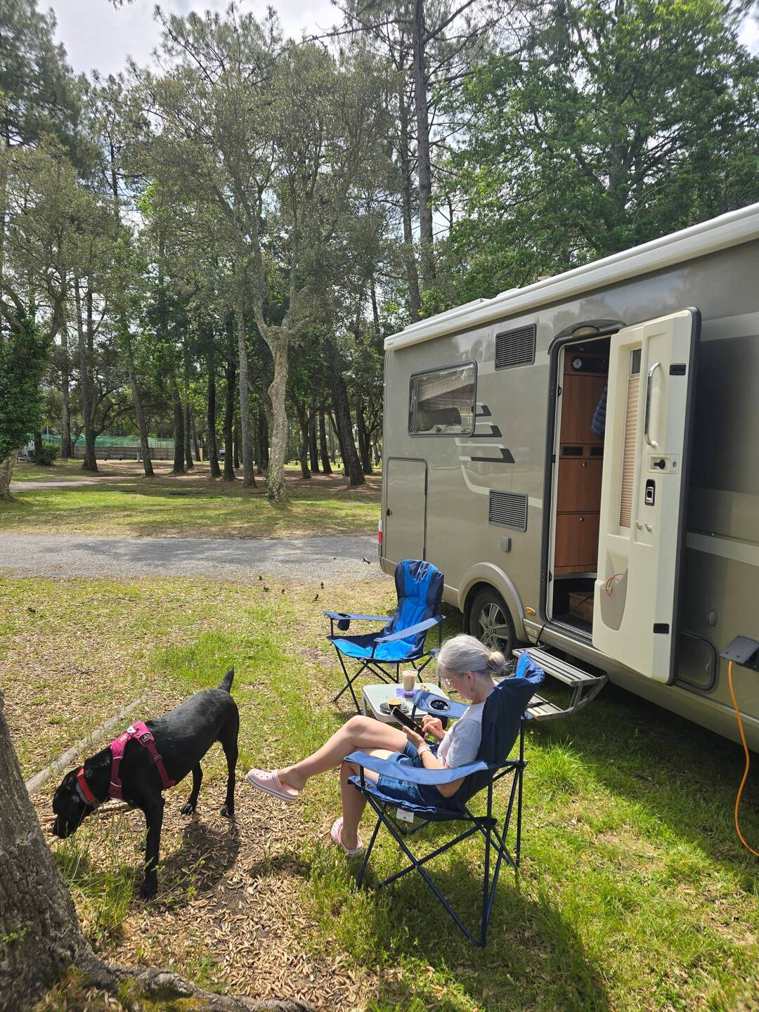 Relaxing in the sun (27C) before the thunderstorms arrived later