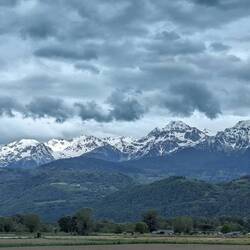 The clouds began to gather around evening