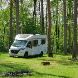 Unser Übernachtungsplatz in Grūtas, in der Nähe von Druskininkai