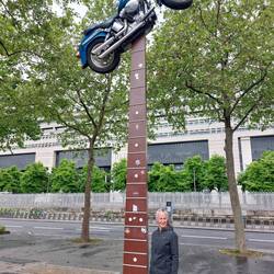 Found this Harley up a post but not a Harley dealership in sight