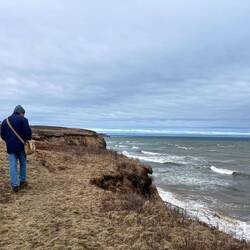 Graham, recovering from his cold on a first walk along the austere Atlantic coast