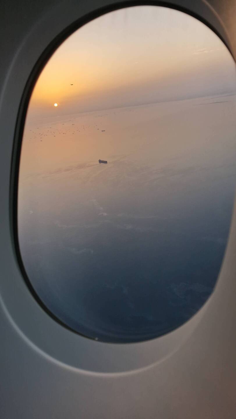 Coming in to land at sunrise