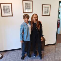 Anna with Sonia, the manager of Villa Aedan