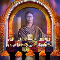 Ganz im mexikanischen Stil: der Altar