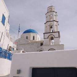Blinding - the white buildings and blue domes of Santorini
