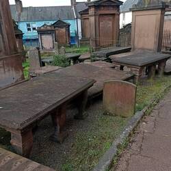 Unusual headstones, St Michael's church graveyard
