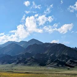 Mongol Bao at the base of the mountain