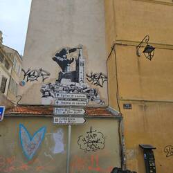 A Banksy (it's the King Kong and Empire State Building one)