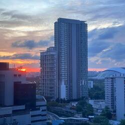 Sonnenaufgang von meinem Hotelzimmer aus