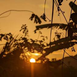 Sonnenuntergang in den Bergen
