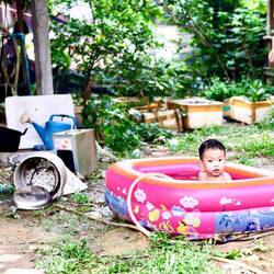 Im Hof vom Gasthaus.