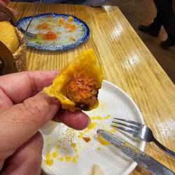 Battered, deep fried chorizo