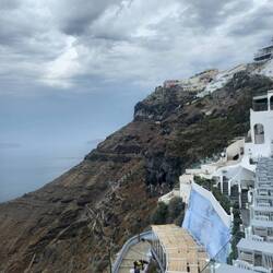 Donkeys and gondolas at Fira- alternative transportation