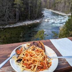 Aussicht beim Mittagessen