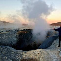 Die Sol de Mañana Geysire.