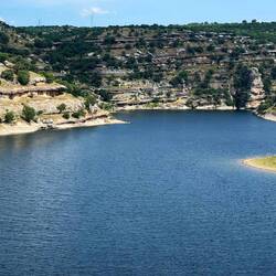 Just below the dam, the Tigris forms another lake.