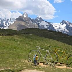 Spotted some tiny people inspecting the spokes on some parked bikes