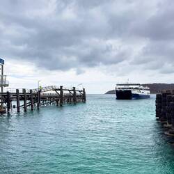 Our ride back to the mainland arrives — Penneshaw SeaLink Terminal ... Kangaroo Island, SA.