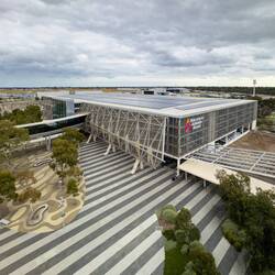 View of the airport from our room at the Atura Hotel @ ADL — Adelaide, SA.