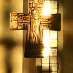 The sun on the cross on the church at Fornovo