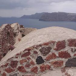 The Fortress above our rooms at Oia