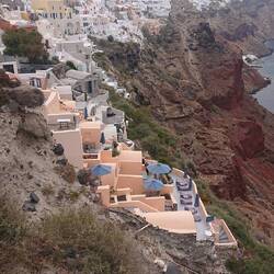 Views from the fortress at Oia - check out the umbrella outside our room