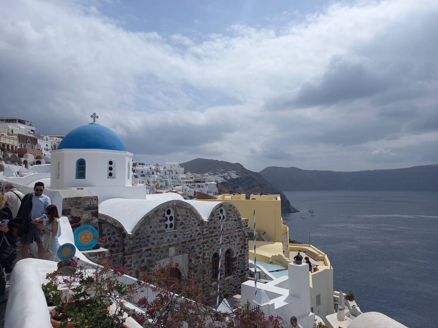 The views at Oia- white houses and blue domes