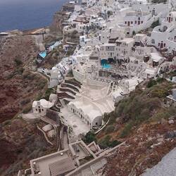 View from the fortress towards the Oia windmill