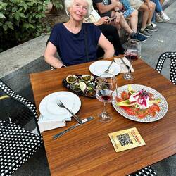 The tomato salad and the scallops
