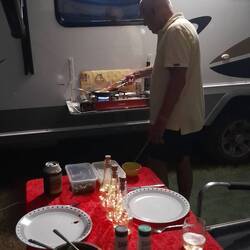 Cooking dinner last night