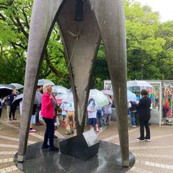 Janette paying her respects.