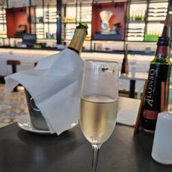 When they don't sell bubbly by the glass and you have to buy a bottle.