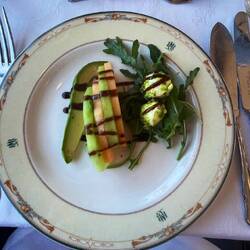 Bocconcini, melon and avocado salad