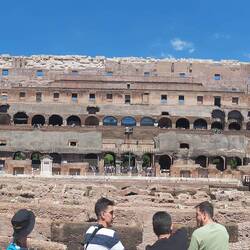 Panoramic view of the third tier of the Colosseum where the poorest people sat