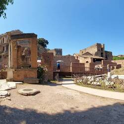 Much if the area was damaged by an earthquake and then looters removed much of the marble