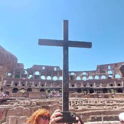 This cross in the Colosseum was commissioned to remember those Christians who perished in the Arena