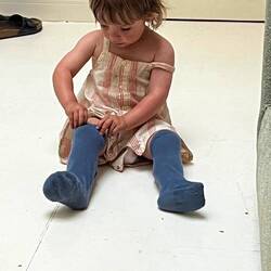 Volker's Socken vom Tag als Kniestrümpfe